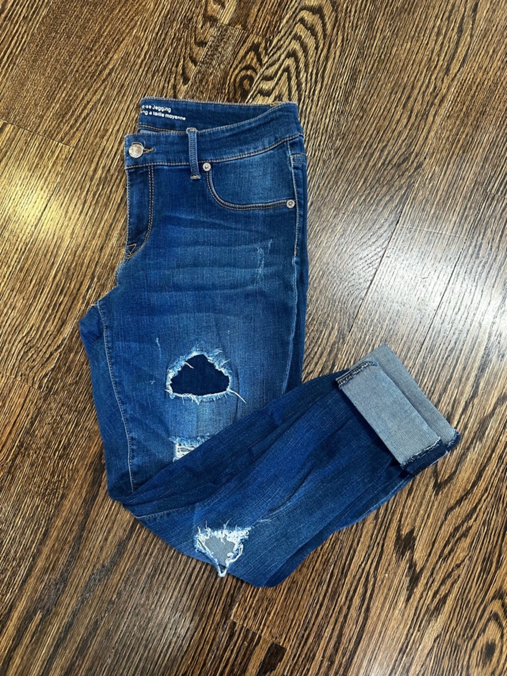 Massimo Dark Blue Distressed Women's Jeggings